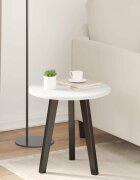 vidaXL Топ за маса Ø 40 x 15 cm Кръгла Инженерна дървесина Бяло