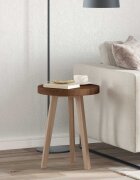 vidaXL Топ за маса Ø 40 x 4 cm Кръгла Масивен дъб Тъмен кафяв
