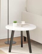 vidaXL Топ за маса Ø 50 x 15 cm Кръгла Инженерна дървесина Бял гланц