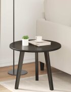 vidaXL Топ за маса Ø 50 x 15 cm Кръгла Инженерна дървесина Черно