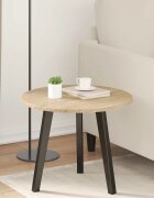 vidaXL Топ за маса Ø 50 x 15 cm Кръгла Инженерна дървесина Дъб сонома