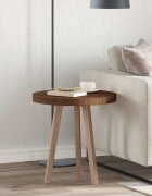 vidaXL Топ за маса Ø 50 x 4 cm Кръгла Масивен дъб Тъмен кафяв