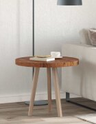 vidaXL Топ за маса Ø 60 x 4 cm Кръгла Масивен дъб Светло кафяво