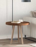 vidaXL Топ за маса Ø 60 x 4 cm Кръгла Масивен дъб Тъмен кафяв