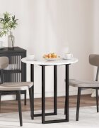 vidaXL Топ за маса Ø 70 x 15 cm Кръгла Инженерна дървесина Бял гланц