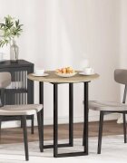 vidaXL Топ за маса Ø 70 x 15 cm Кръгла Инженерна дървесина Дъб сонома