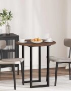 vidaXL Топ за маса Ø 70 x 15 cm Кръгла Инженерна дървесина Кафяв дъб