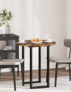 vidaXL Топ за маса Ø 70 x 15 cm Кръгла Инженерна дървесина Опушен дъб