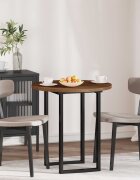 vidaXL Топ за маса Ø 70 x 25 cm Кръгла Масивен дъб Тъмен кафяв