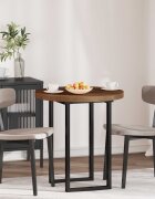 vidaXL Топ за маса Ø 70 x 4 cm Кръгла Масивен дъб Тъмен кафяв