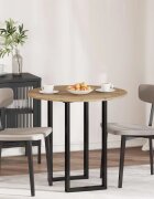 vidaXL Топ за маса Ø 80 x 15 cm Кръгла Инженерна дървесина