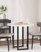 vidaXL Топ за маса Ø 80 x 15 cm Кръгла Инженерна дървесина Бяло