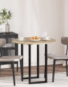 vidaXL Топ за маса Ø 80 x 15 cm Кръгла Инженерна дървесина Дъб сонома
