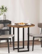 vidaXL Топ за маса Ø 80 x 15 cm Кръгла Инженерна дървесина Опушен дъб