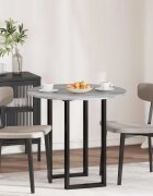 vidaXL Топ за маса Ø 80 x 15 cm Кръгла Инженерна дървесина Сив Сонома