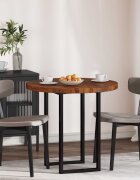 vidaXL Топ за маса Ø 80 x 4 cm Кръгла Масивен дъб Светло кафяво