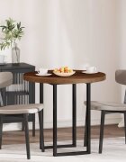 vidaXL Топ за маса Ø 80 x 4 cm Кръгла Масивен дъб Тъмен кафяв