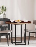 vidaXL Топ за маса Ø 90 x 25 cm Кръгла Масивен дъб Тъмен кафяв