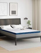 vidaXL Топер за матрак 140 x 190 cm дебелина Жакардова материя Бяло