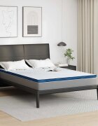 vidaXL Топер за матрак 160 x 200 cm дебелина Жакардова материя Бяло