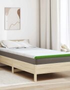 vidaXL Топер за матрак Бяло и зелено 120 x 200 cm Жакардова тъкан