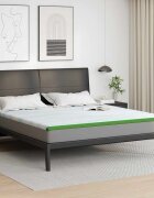 vidaXL Топер за матрак Бяло и зелено 180 x 200 cm Жакардова тъкан