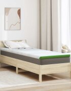 vidaXL Топер за матрак Бяло и зелено 70 x 200 cm Жакардова тъкан