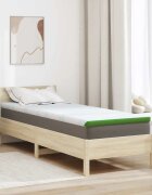 vidaXL Топер за матрак Бяло и зелено 80 x 200 cm Жакардова тъкан