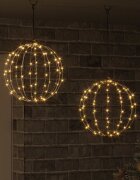 vidaXL Топка 2 бр. 192 LED светодиода Топло бяло 30 x 30 x 32 см Метал