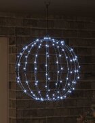 vidaXL Топка Студено бяло 50 x 50 x 52 см Метал 160 LED светодиода