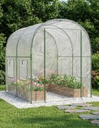 vidaXL Топлица с конструкция 160 x 200 x 1925 см ПВЦ Прозрачен
