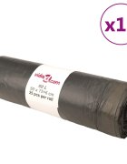 vidaXL Торбички за боклук с връзки 250 бр черни 60 л
