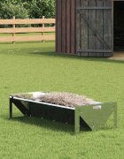 vidaXL Тръба за хранене на добитък Сребристо 108 x 50 x 28 см 10 kg