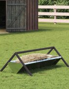 vidaXL Тръба за хранене на добитък Сребристо 111 x 76 x 38 см 10 kg