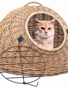 vidaXL Транспортен кош за котки 60x45x45 см естествена върба
