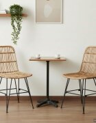 vidaXL Трапезен стол 2 бр. Ратан и стомана Натурално 41 х 55 х 85 см