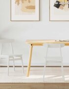 vidaXL Трапезен стол 2 бр. Солидно гумено дърво Бяло 43 x 445 x 77 см