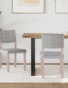 vidaXL Трапезен стол GENDT 2 бр. Кубу Ратан Бял лак 46 x 55 x 84 см