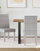 vidaXL Трапезен стол GENDT 2 бр. Кубу ратан и масивно махагоново дърво