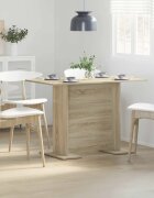 vidaXL Трапезна маса 110 x 60 x 75 cm Инженерна дървесина Сонома дъб