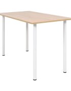 vidaXL Трапезна маса 120x60x73 см дъб и бяло