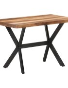 vidaXL Трапезна маса 120x60x75 см масивно дърво с меден финиш
