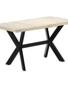 vidaXL Трапезна маса 140x70x75 cм масивна избелена мангова дървесина