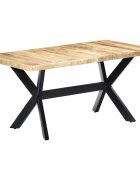 vidaXL Трапезна маса 160x80х75 cм грубо мангово дърво масив