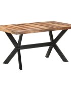 vidaXL Трапезна маса 160x80x75 см масивно дърво с меден финиш