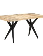vidaXL Трапезна маса 160x80x76 см грубо мангово дърво
