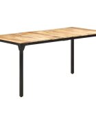 vidaXL Трапезна маса 160x80x76 см грубо мангово дърво