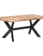 vidaXL Трапезна маса 180x90x75 см масивно дърво с меден финиш
