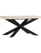 vidaXL Трапезна маса 180x90x76 cм масивна избелена мангова дървесина