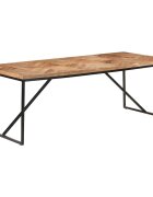 vidaXL Трапезна маса 200x90x76 см акациево и мангово дърво масив